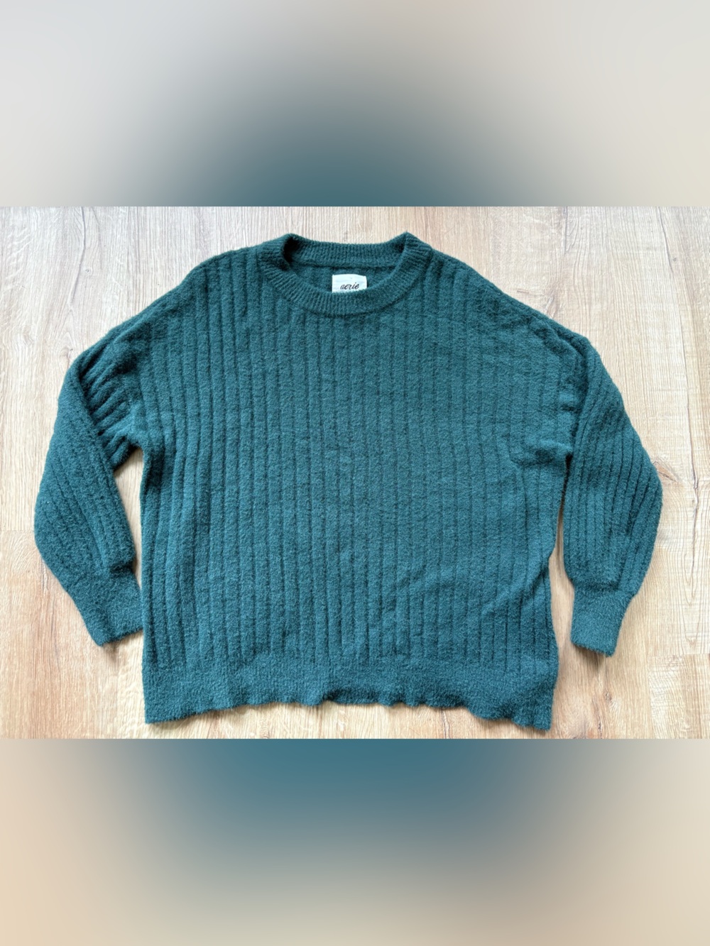 Aerie Cozy Green/Teal Crewneck Sweater